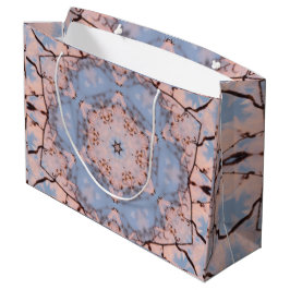 Sacola Para Presentes Grande Manhã caleidoscópio Azul & Rosa Geada