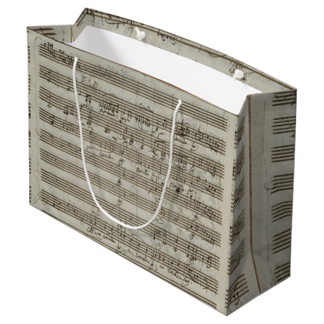 Sacola Para Presentes Grande Manuscrito do concerto do violino de Mozart (Verso inclinado)
