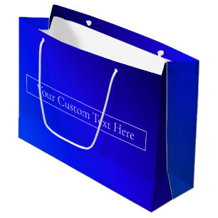 Sacola Para Presentes Grande Mão Azul Brilhante Moderno e Gradiente Roxo