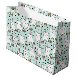 Sacola Para Presentes Grande Mão bonito teste padrão tirado do gato do