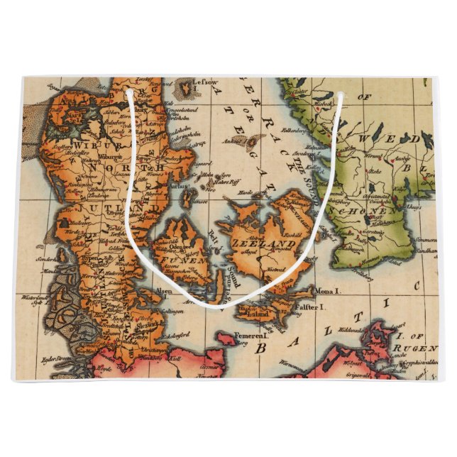 Sacola Para Presentes Grande Mapa antigo antigo inspirado (10) (Frente)