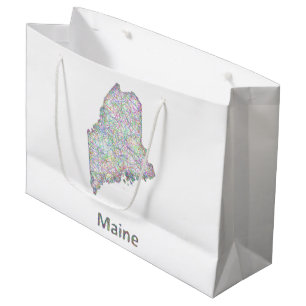 Sacola Para Presentes Grande Mapa de Maine
