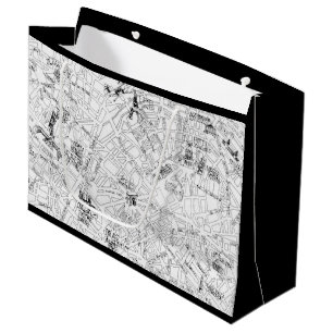 Sacola Para Presentes Grande Mapa de Paris