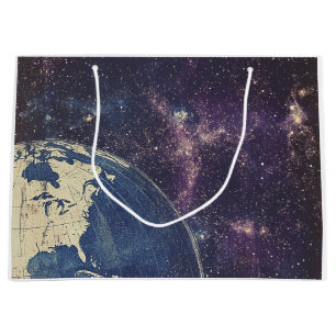 Sacola Para Presentes Grande Mapa do Mundo Vintage Celestial (1)