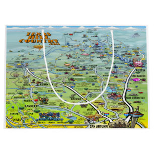 Sacola Para Presentes Grande Mapa dos desenhos animados do país do monte de