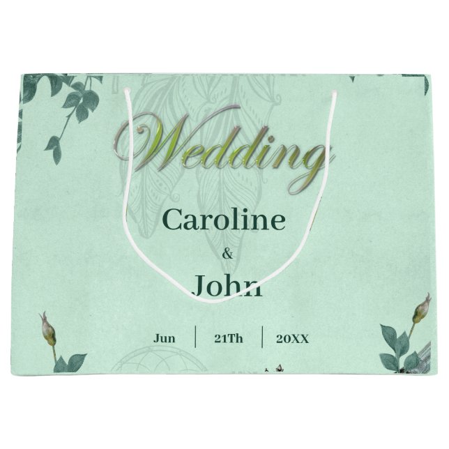 Sacola Para Presentes Grande Maravilhosas flores elegantes (Frente)