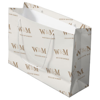 Sacola Para Presentes Grande Marca de Logotipo Empresarial Castanho Camelo Terr