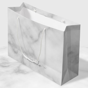 Sacola Para Presentes Grande Marcar Branco de Nome Personalizado de Script Mode