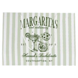 Sacola Para Presentes Grande Margaritas e Matrimônio Retro Modern Listras Bach