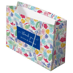 Sacola Para Presentes Grande Marinho Azul, Cor-de-rosa, Floresta de Chuva Selva