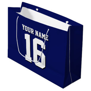Sacola Para Presentes Grande Marinho Blue Sports Jersey Team