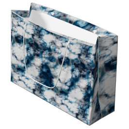Sacola Para Presentes Grande Mármore Azul