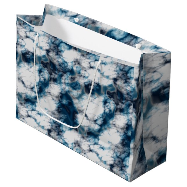 Sacola Para Presentes Grande Mármore Azul   (Frente inclinada)