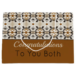 Sacola Para Presentes Grande Marrom Dourado Elegante E Preto