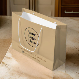 Sacola Para Presentes Grande Marrom elegante simples