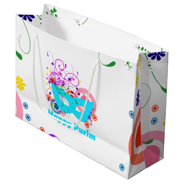 Sacola Para Presentes Grande Máscara de Purim (Frente inclinada)