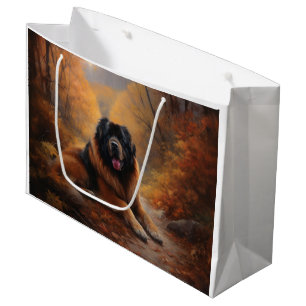 Sacola Para Presentes Grande Mastiff Tibetano no outono deixa cair inspiração