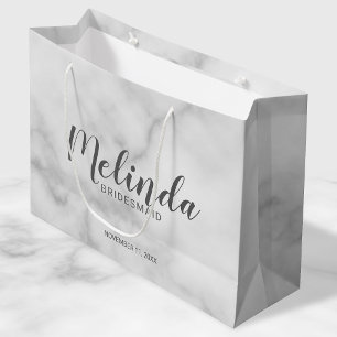 Sacola Para Presentes Grande Mastras Personalizadas Clássicas do Marble Elegant