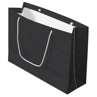 Sacola Para Presentes Grande Material de fibra de carbono preto e cinza