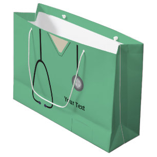 Sacola Para Presentes Grande Médico Enfermeiro Lt Green Gift Sag