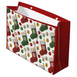 Sacola Para Presentes Grande Meia do Papai Noel