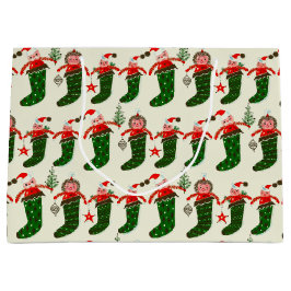 Sacola Para Presentes Grande Meias de Natal Tesouros Retro