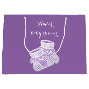Sacola Para Presentes Grande meias do bebê - roxo