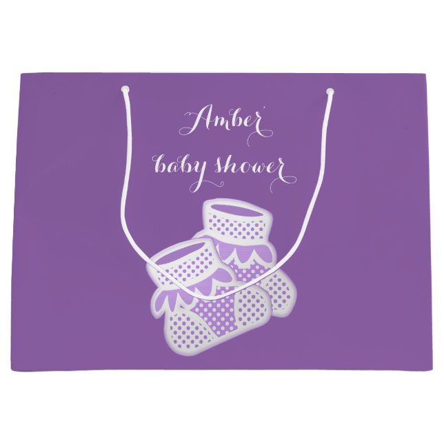 Sacola Para Presentes Grande meias do bebê - roxo (Frente)