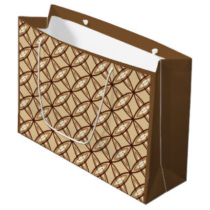 Sacola Para Presentes Grande meio século Atômica Moderno - Camel Tan