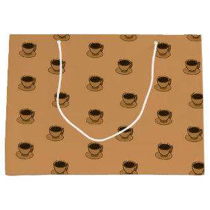 Sacola Para Presentes Grande Meio século Moderno Café Marrom