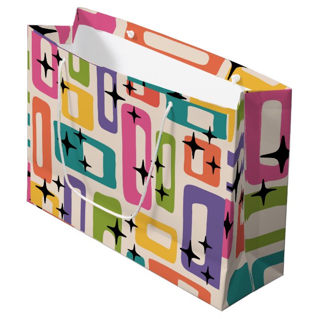 Sacola Para Presentes Grande Meio século Retroativo Moderno (Frente inclinada)