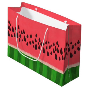 Sacola Para Presentes Grande Melancia rosa e verde