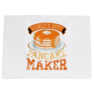 Sacola Para Presentes Grande Melhor Criador de Pancake do Mundo - Criador Engra