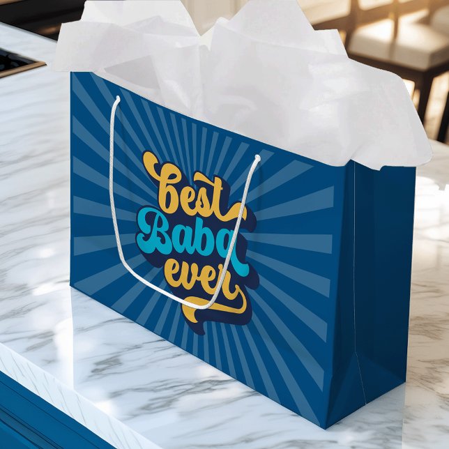 Sacola Para Presentes Grande Melhor Dia de os pais De Baba (Criador carregado)