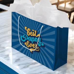 Sacola Para Presentes Grande Melhor Dia de os pais de Papou