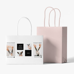 Sacola Para Presentes Grande Melhor Mãe de Cachorro   Collage Dog Photo