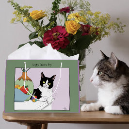 Sacola Para Presentes Grande Melhor Pai de Gato Gato de Smoking Fofo Dia dos Pa
