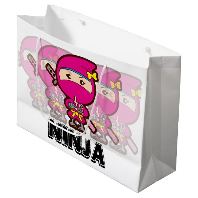 Sacola Para Presentes Grande Menina Ninja (Frente inclinada)