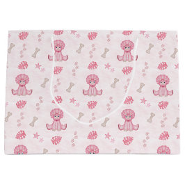 Sacola Para Presentes Grande Meninas Fofas Aniversário Dinossauro Rosa