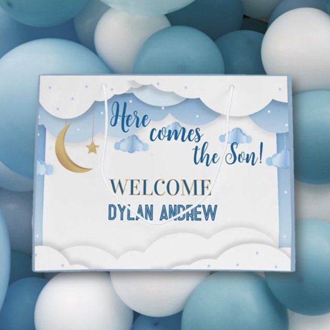 Sacola Para Presentes Grande Menino personalizado perfeito (Criador carregado)