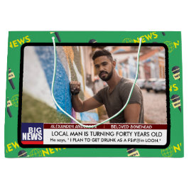 Sacola Para Presentes Grande Mens Funny aniversário de 40 anos TV News 50th 60t