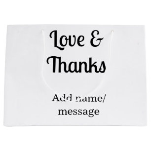 Sacola Para Presentes Grande mensagem de texto nome da empresa amor e agradecim