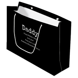 Sacola Para Presentes Grande Mensagem Preta e Branca de Seus Filhos