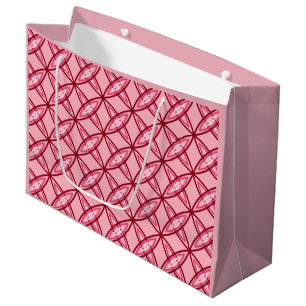 Sacola Para Presentes Grande Mid Century Modern Atomic Print - Ballet Pink