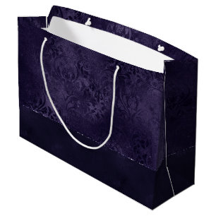 Sacola Para Presentes Grande Midnight Indigo Romance Satinge Damask