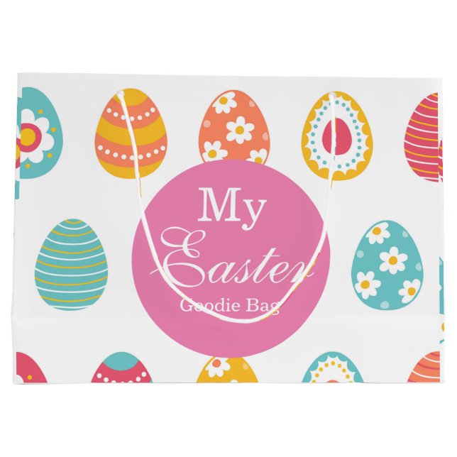 Sacola Para Presentes Grande Minha Páscoa Goodie Bag (Verso)