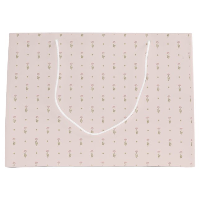 Sacola Para Presentes Grande Minimal Wildflower Pattern with Dots (Frente)