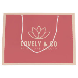 Sacola Para Presentes Grande Minimalist Dusty Rose & Ivory Salon Beauty