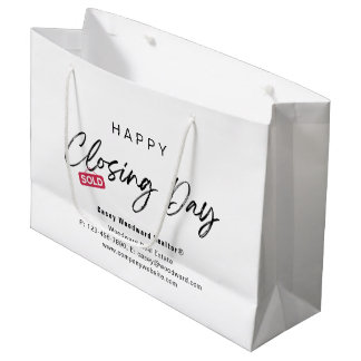 Sacola Para Presentes Grande Minimalista Feliz Dia de Fechamento Vendido pela C