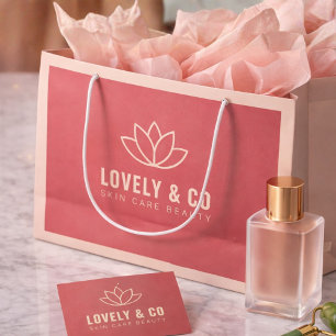 Sacola Para Presentes Grande Minimalista Rosa Empoeirada e Saco de Presente de